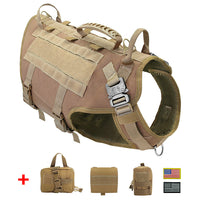 HKM-0807997 Malinois Dog Training Vest with Leash and Backpack - Available in Brown, Green, and Black