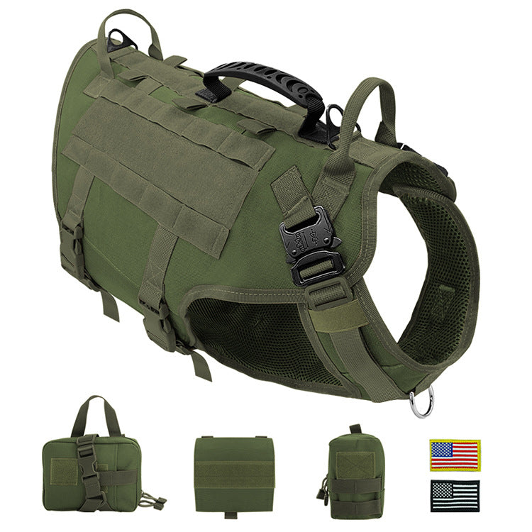 HKM-0807997 Malinois Dog Training Vest with Leash and Backpack - Available in Brown, Green, and Black