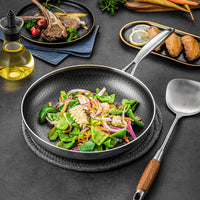 HKM-080851 13-Piece Stainless Steel Hybrid Cookware Set with Lids, 3-Ply Non-Stick Honeycomb Design