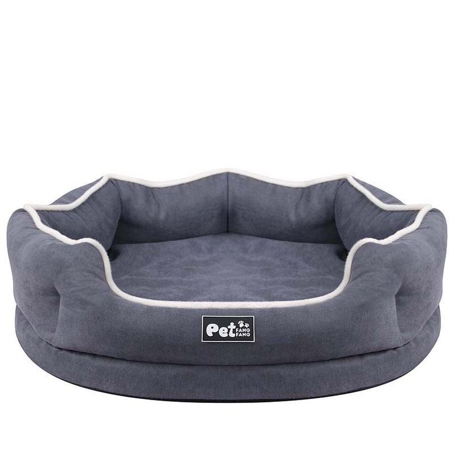 HKM-080979 Memory Foam Pet Sofa Cushion - Comfortable and Breathable Cloth Nest in Blue, Pink, or Grey (S & L Sizes)