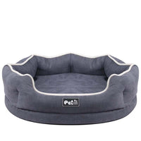 HKM-080979 Memory Foam Pet Sofa Cushion - Comfortable and Breathable Cloth Nest in Blue, Pink, or Grey (S & L Sizes)