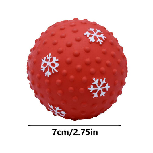 HKM-0810173 Festive Interactive Dog Toy Balls for Chewing, Tooth Cleaning, and Playtime Fun