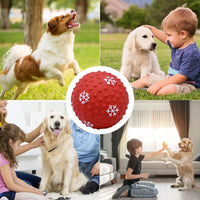 HKM-0810173 Festive Interactive Dog Toy Balls for Chewing, Tooth Cleaning, and Playtime Fun