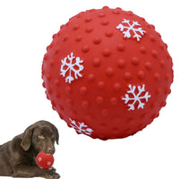 HKM-0810173 Festive Interactive Dog Toy Balls for Chewing, Tooth Cleaning, and Playtime Fun