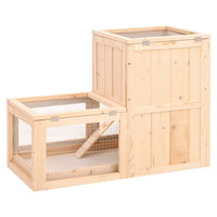HKM-0810301 Two-Story Hamster Cage 81x40x60 cm with Solid Fir Wood, Exercise Wheel, and Easy Access Wire Mesh