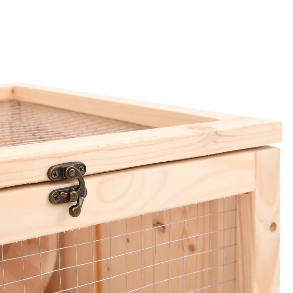 HKM-0810301 Two-Story Hamster Cage 81x40x60 cm with Solid Fir Wood, Exercise Wheel, and Easy Access Wire Mesh