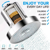 HKM-081171 140MM Round Chrome Plastic Shower Head with High Pressure and Water Saving Features