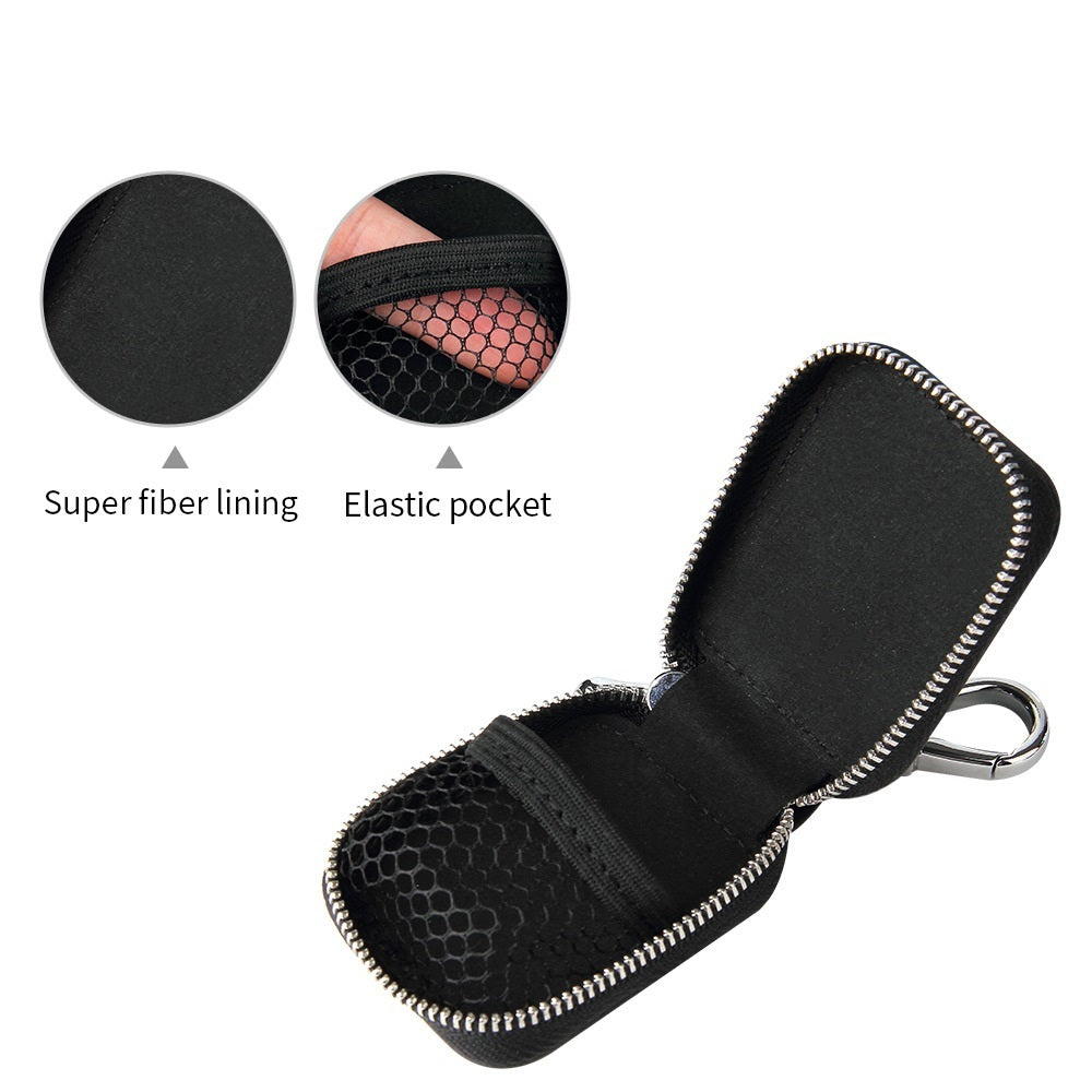 HKM-081171 Universal Clamshell Protective Case for Bluetooth Headsets - Faux Leather Headphone Cover