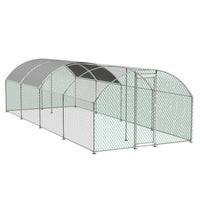 HKM-0812349 Large Metal Chicken Coop with Lockable Features and Waterproof Design - 258.2 sq ft Indoor/Outdoor Space