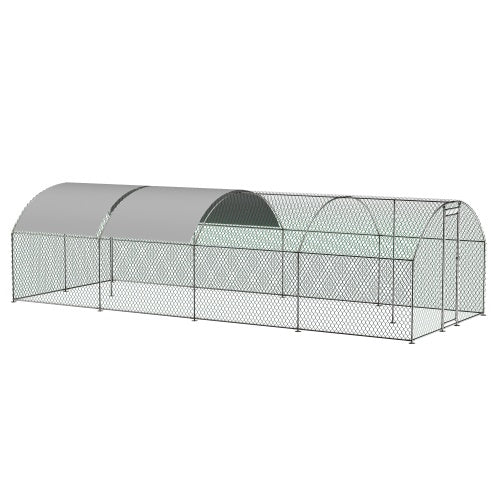 HKM-0812349 Large Metal Chicken Coop with Lockable Features and Waterproof Design - 258.2 sq ft Indoor/Outdoor Space