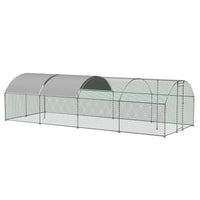 HKM-0812349 Large Metal Chicken Coop with Lockable Features and Waterproof Design - 258.2 sq ft Indoor/Outdoor Space