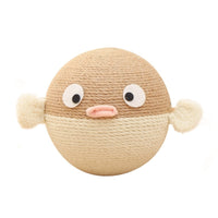 HKM-0812477 Puffer Leakage Food Feeder Tumbler Puzzle Toy for Cats and Dogs, 15cm Sisal Hemp Design