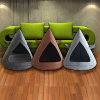 HKM-0812733 Ventilated Felt Pet Nest for Cats and Dogs - Medium Gray, Brown, Light Gray, 40cm x 40cm x 43cm