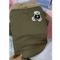 HKM-0813117 Thick Warm Jacket for Small Dogs and Cats, Autumn/Winter Apparel in Beige and Brown Bear Designs