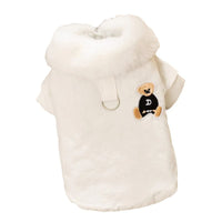 HKM-0813117 Thick Warm Jacket for Small Dogs and Cats, Autumn/Winter Apparel in Beige and Brown Bear Designs