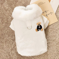 HKM-0813117 Thick Warm Jacket for Small Dogs and Cats, Autumn/Winter Apparel in Beige and Brown Bear Designs