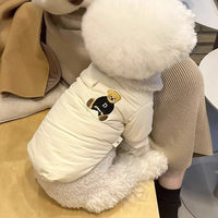 HKM-0813117 Thick Warm Jacket for Small Dogs and Cats, Autumn/Winter Apparel in Beige and Brown Bear Designs