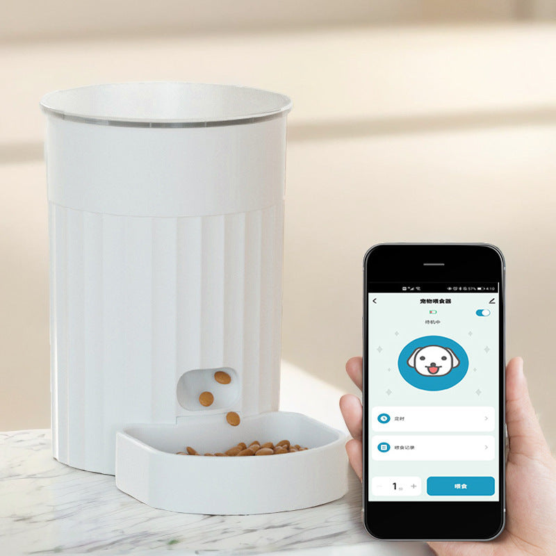 HKM-0814653 Automatic Cat Feeder with WiFi Connectivity - White, PP Material
