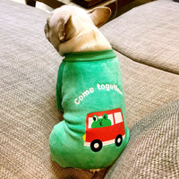 HKM-0815037 Warm Pure Cotton Dog Sweater - Four-Legged Clothes in Green, Pink, and Orange
