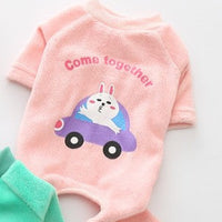 HKM-0815037 Warm Pure Cotton Dog Sweater - Four-Legged Clothes in Green, Pink, and Orange