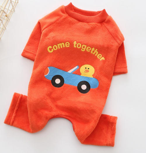 HKM-0815037 Warm Pure Cotton Dog Sweater - Four-Legged Clothes in Green, Pink, and Orange