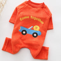 HKM-0815037 Warm Pure Cotton Dog Sweater - Four-Legged Clothes in Green, Pink, and Orange