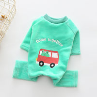 HKM-0815037 Warm Pure Cotton Dog Sweater - Four-Legged Clothes in Green, Pink, and Orange
