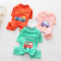 HKM-0815037 Warm Pure Cotton Dog Sweater - Four-Legged Clothes in Green, Pink, and Orange