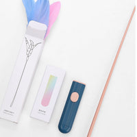HKM-0815293 Feather Cat Teasing Stick with Laser – Cat Play Rod in Indigo, Blue, and Pink Purple