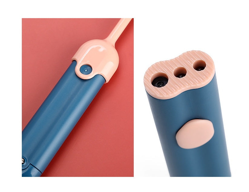 HKM-0815293 Feather Cat Teasing Stick with Laser – Cat Play Rod in Indigo, Blue, and Pink Purple