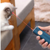 HKM-0815293 Feather Cat Teasing Stick with Laser – Cat Play Rod in Indigo, Blue, and Pink Purple