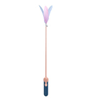 HKM-0815293 Feather Cat Teasing Stick with Laser – Cat Play Rod in Indigo, Blue, and Pink Purple