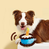 HKM-0816061 Durable Plush Catnip Birthday Cake Toy for Cats and Dogs