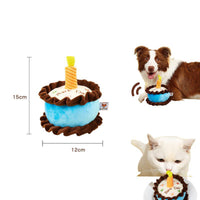 HKM-0816061 Durable Plush Catnip Birthday Cake Toy for Cats and Dogs