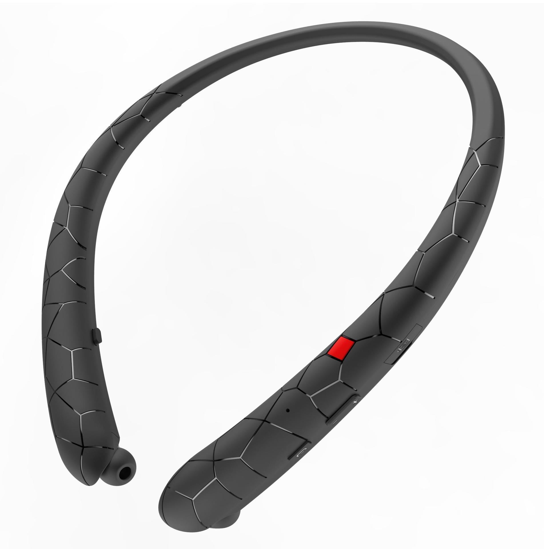 HKM-081619 Wireless Neckband Bluetooth Headphones with Retractable Wire and Noise-Canceling Microphone