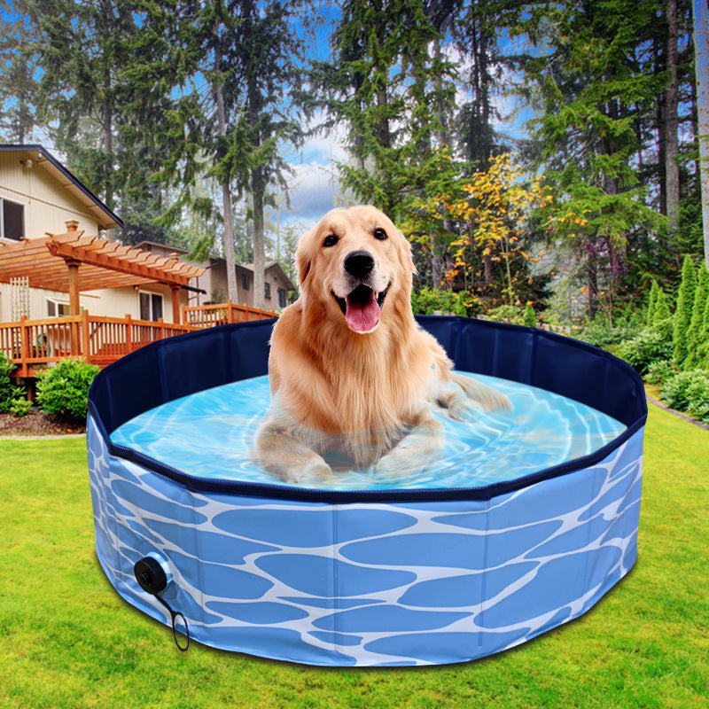 HKM-0816317 Foldable Collapsible Dog and Cat Bath Pool - Portable Indoor/Outdoor Swimming Tub for Pets