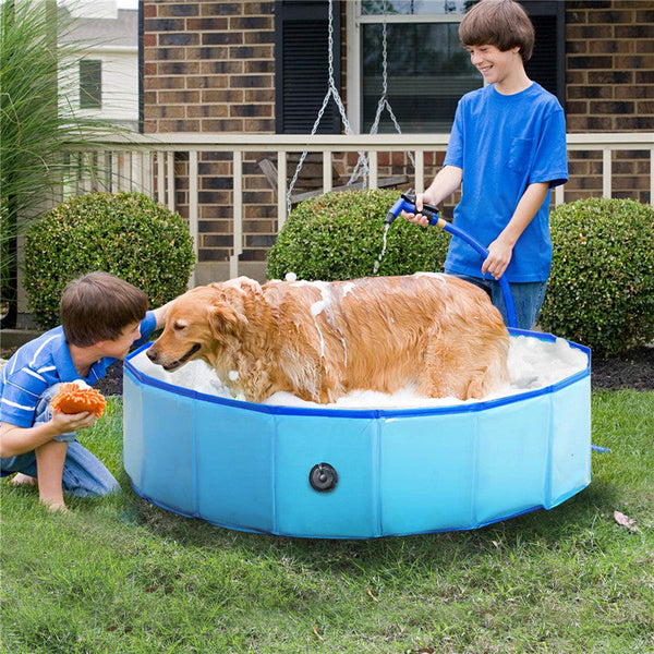 HKM-0816317 Foldable Collapsible Dog and Cat Bath Pool - Portable Indoor/Outdoor Swimming Tub for Pets