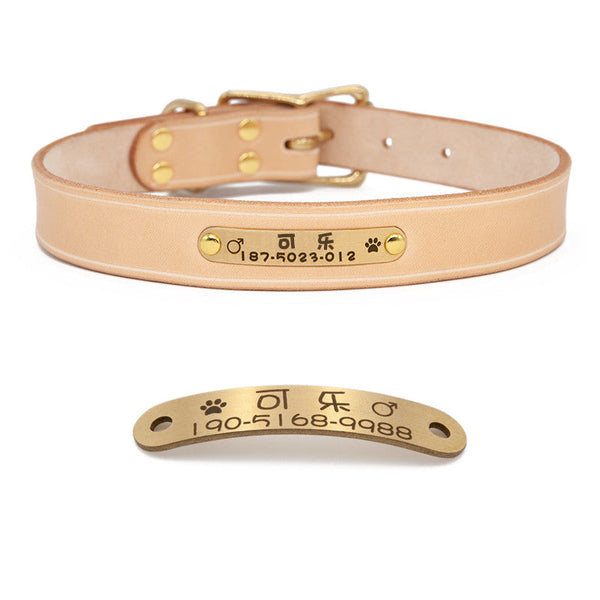 HKM-0816445 Custom Handcrafted Leather Dog Tag Holder with Brass Accents