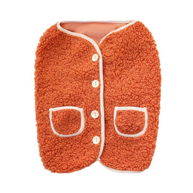 HKM-0816829 Dog Vest Coat for Autumn and Winter in Green and Orange, Polyester Fabric