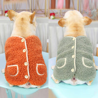 HKM-0816829 Dog Vest Coat for Autumn and Winter in Green and Orange, Polyester Fabric