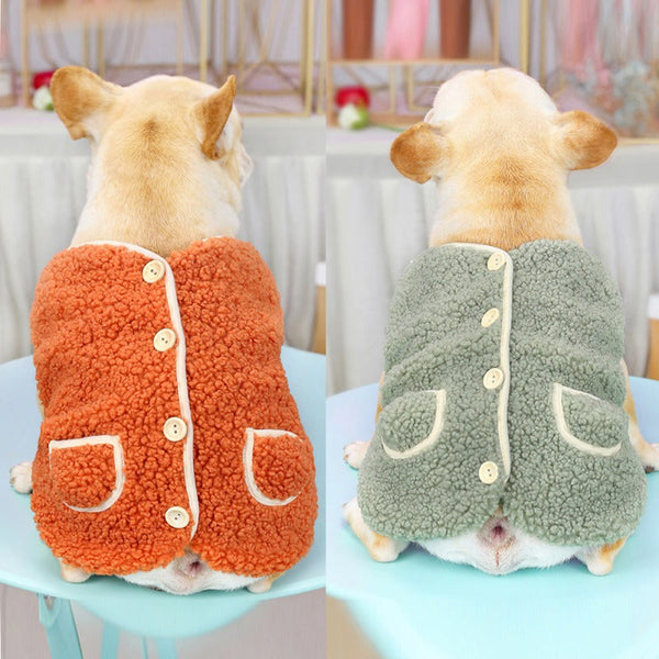 HKM-0816829 Dog Vest Coat for Autumn and Winter in Green and Orange, Polyester Fabric