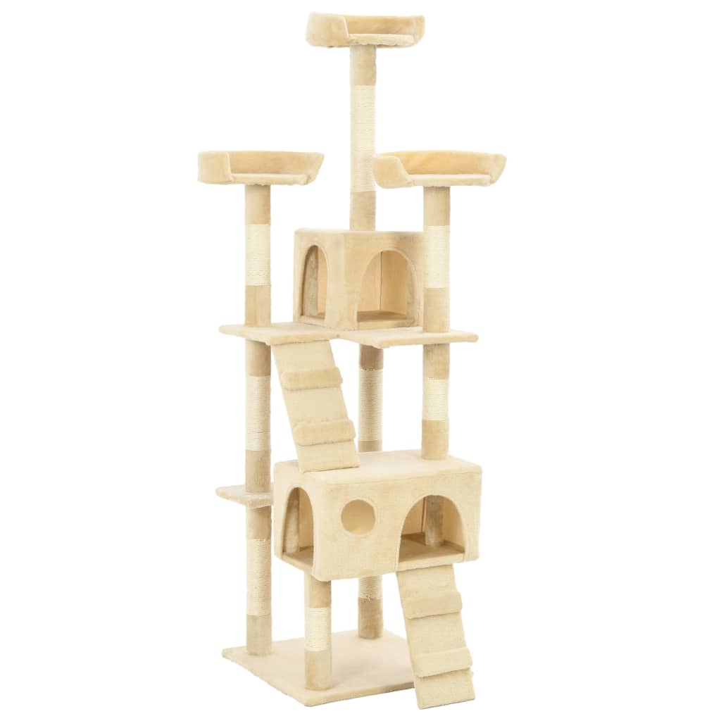 HKM-0817725 Luxury Cat Tree with Sisal Scratching Posts, Cozy Hideaways, 170 cm Height
