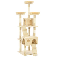 HKM-0817725 Luxury Cat Tree with Sisal Scratching Posts, Cozy Hideaways, 170 cm Height