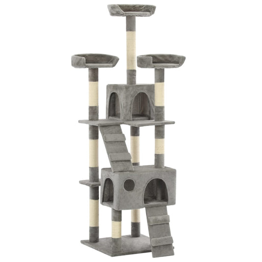 HKM-0817725 Luxury Cat Tree with Sisal Scratching Posts, Cozy Hideaways, 170 cm Height