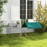 HKM-0818109 73-Inch Small Animal Playpen with Roof for Rabbits, Chickens, and Chinchillas