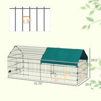 HKM-0818109 73-Inch Small Animal Playpen with Roof for Rabbits, Chickens, and Chinchillas