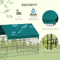 HKM-0818109 73-Inch Small Animal Playpen with Roof for Rabbits, Chickens, and Chinchillas