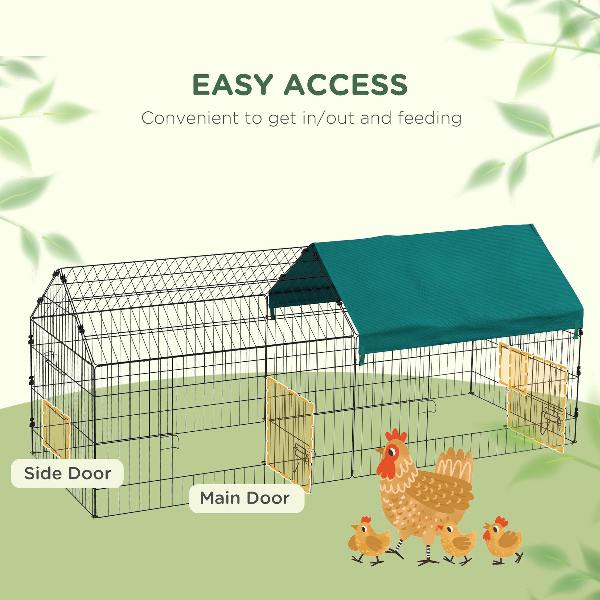 HKM-0818109 73-Inch Small Animal Playpen with Roof for Rabbits, Chickens, and Chinchillas