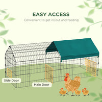HKM-0818109 73-Inch Small Animal Playpen with Roof for Rabbits, Chickens, and Chinchillas