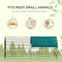 HKM-0818109 73-Inch Small Animal Playpen with Roof for Rabbits, Chickens, and Chinchillas